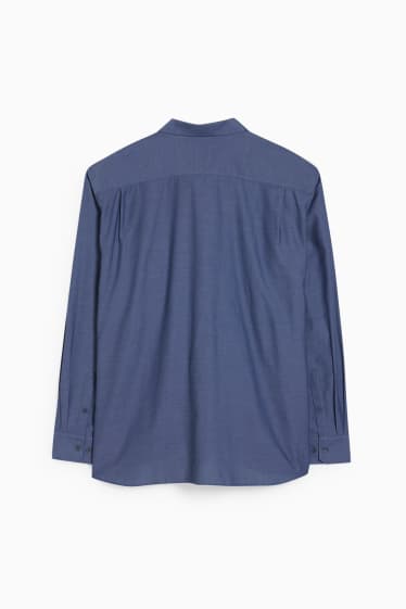 Men - Shirt - regular fit - cutaway collar - easy-iron - dark blue