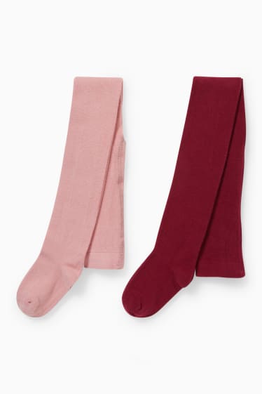 Enfants - Lot de 2 paires - collants - rose