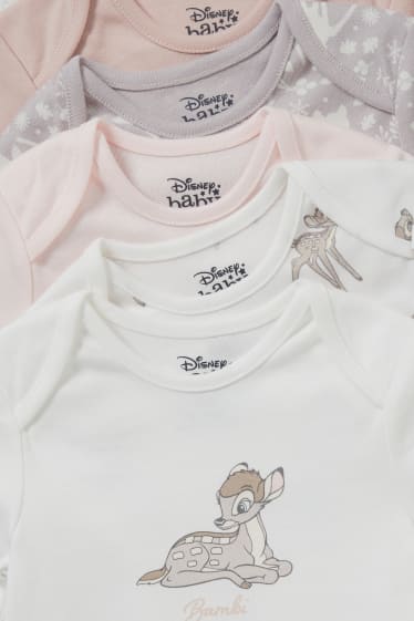Babys - Set van 5 - Bambi - rompertje - wit / roze