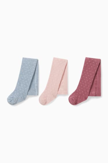 Baby: jongens - Set van 3 - babymaillot - met stippen - donker rose
