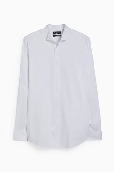 Hommes - Chemise de smoking - slim fit - col cassé - facile à repasser - blanc