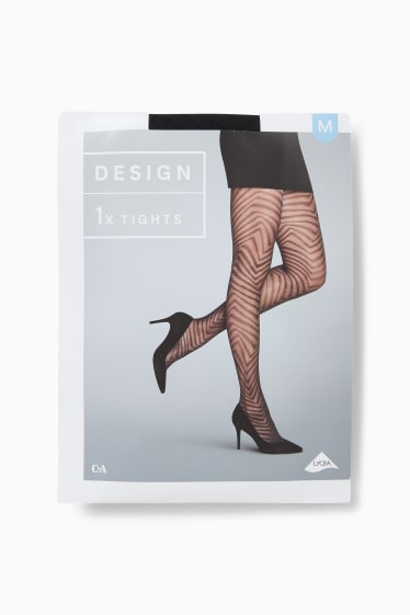 Dona - Mitges fines - LYCRA® - 50 DEN - estampat - negre