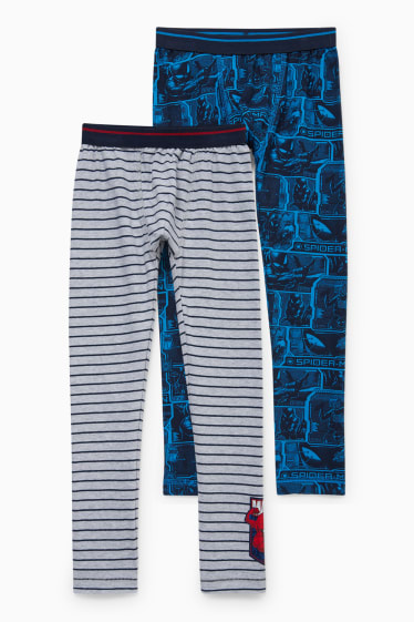 Children - Multipack of 2 - Spider-Man - long pants - gray / dark blue