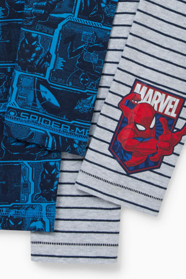Kinder Buben - Multipack 2er - Spider-Man - Lange Unterhose - grau / dunkelblau