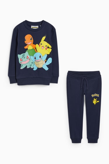 Enfants - Pokémon - ensemble - sweat et pantalon de jogging - deux pièces - bleu foncé