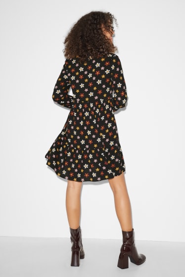 Mujer - CLOCKHOUSE - vestido - de flores - negro