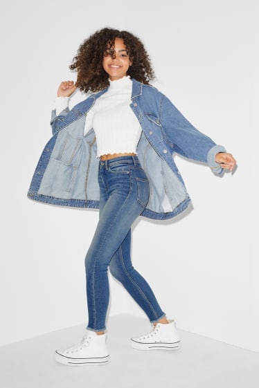 Teens & young adults - CLOCKHOUSE - skinny ankle jeans - high waist - blue denim