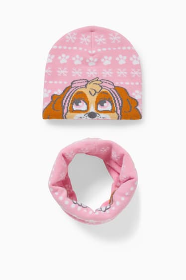 Bambine - Paw Patrol - set - berretto e scaldacollo - 2 pezzi - rosa