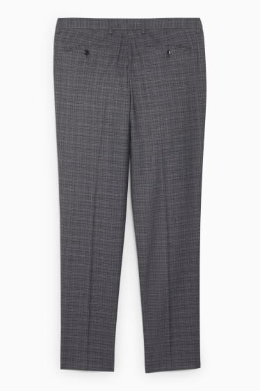 Bărbați - Pantaloni modulari - slim fit - LYCRA® - în carouri - gri închis
