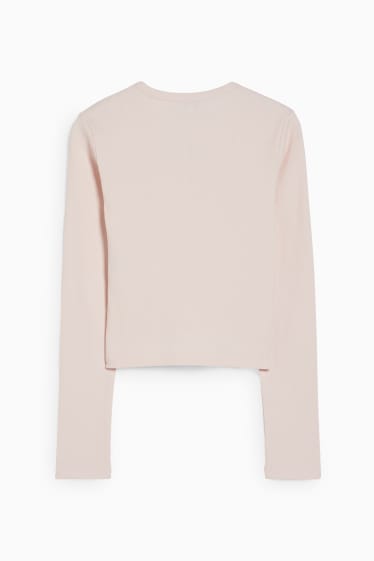 Donna - CLOCKHOUSE maglia a maniche lunghe - taglio corto - rosa pallido