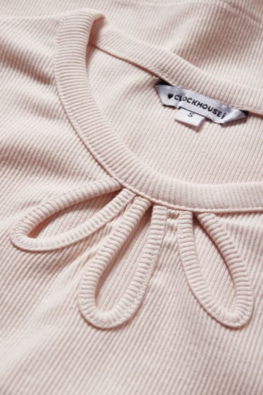 Donna - CLOCKHOUSE maglia a maniche lunghe - taglio corto - rosa pallido