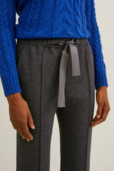 Donna - Pantaloni di jersey - gamba ampia - grigio scuro