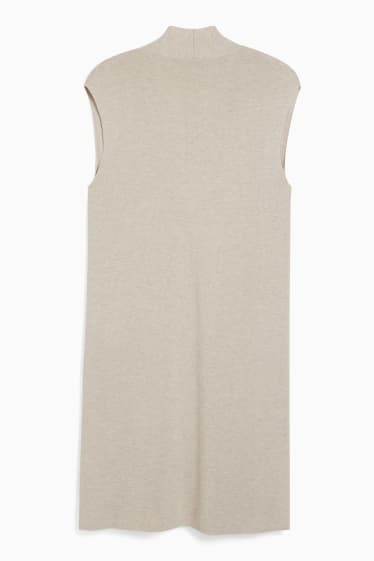 Dames - Gebreide bodywarmer - beige-mix