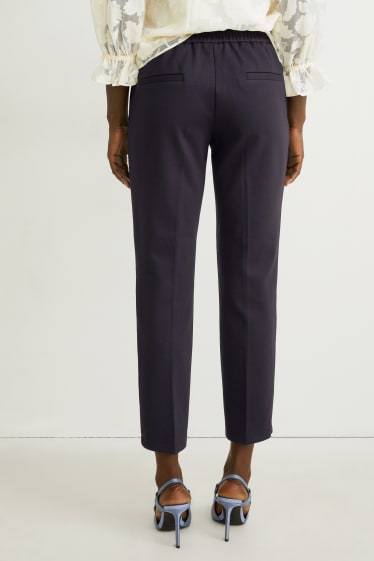Women - Jersey trousers - slim fit - dark blue