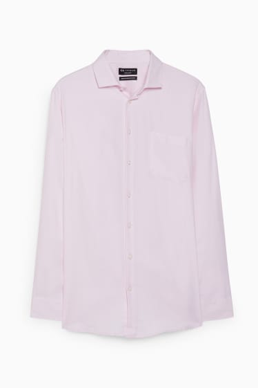 Uomo - Camicia business - regular fit - colletto alla francese - facile da stirare - rosa