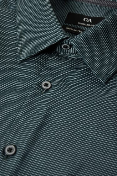 Heren - Business-overhemd - regular fit - kent - gemakkelijk te strijken - donkergroen
