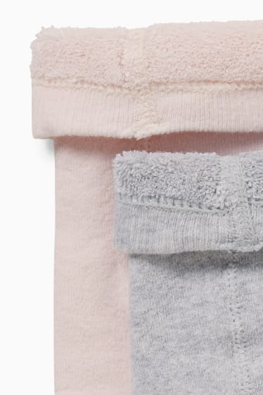 Baby: meisjes - Set van 2 - antislipmaillot voor baby’s - grijs / roze