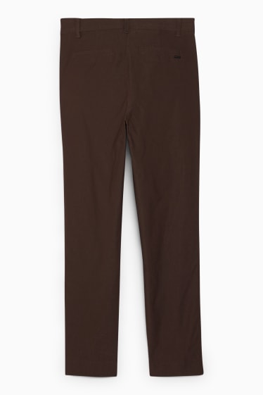 Donna - Pantaloni di stoffa - vita media - slim fit - marrone scuro