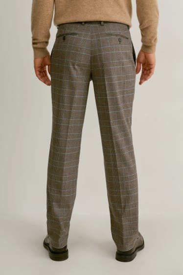 Hommes - Pantalon de costume - régular fit - matière extensible - LYCRA® - marron chiné