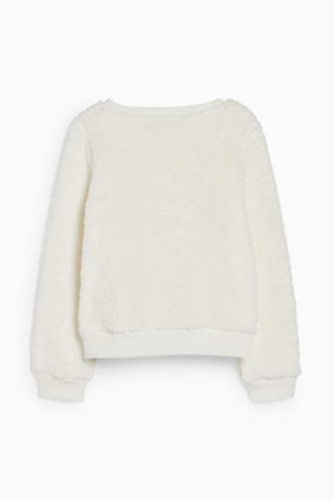 Kinderen: meisjes - Sweatshirt van teddybont - wit