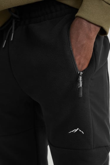 Pánské - Fleecové teplákové kalhoty - THERMOLITE®  - z recyklovaného materiálu - černá