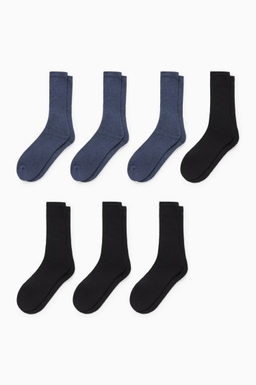 Heren - Set van 7 - sokken - donkerblauw