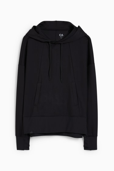 Mujer - Sudadera con capucha - yoga - negro