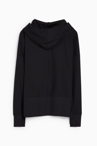 Mujer - Sudadera con capucha - yoga - negro