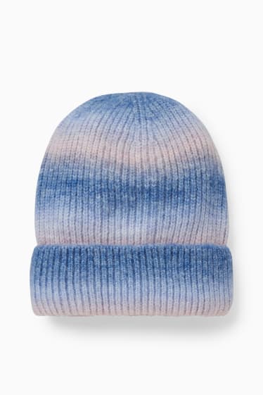 Femmes - Bonnet en maille - bleu