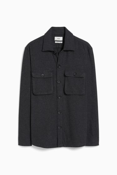 Men - Shirt jacket - dark gray