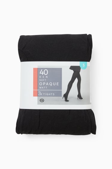 Women - Multipack of 3 - tights - 40 denier  - black