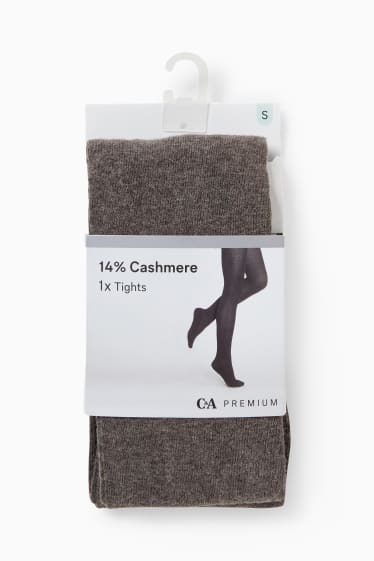 Women - Cashmere blend tights - dark brown