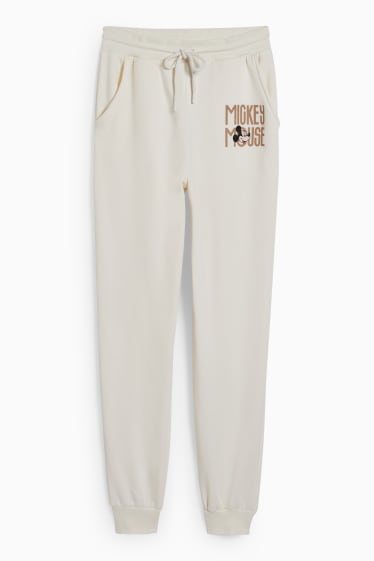 Dames - CLOCKHOUSE - joggingbroek - Mickey Mouse - crème wit