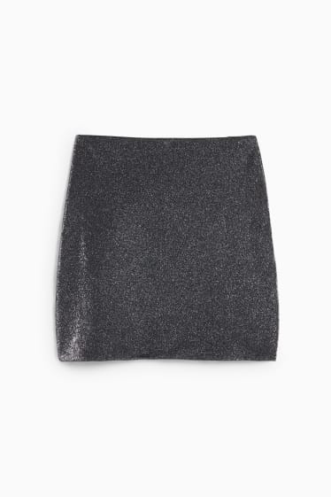 Donna - Minigonna - brillante - nero