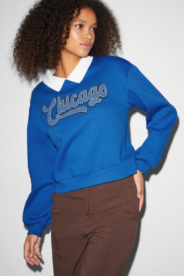 Ados & jeunes adultes - CLOCKHOUSE - sweat - look 2-en-1 - bleu