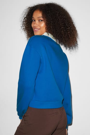 Dames - CLOCKHOUSE - sweatshirt - 2-in-1-look - blauw