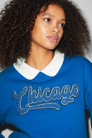 Dames - CLOCKHOUSE - sweatshirt - 2-in-1-look - blauw