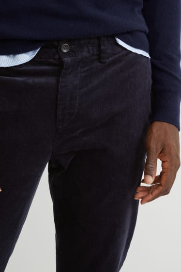 Hombre - Chino de pana - regular fit - stretch - LYCRA® - azul oscuro