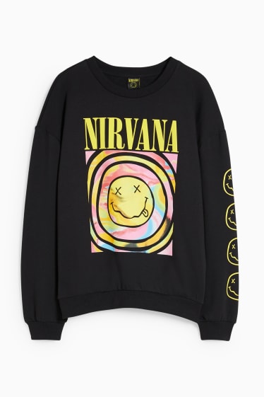 Dames - CLOCKHOUSE - sweatshirt - Nirvana - zwart