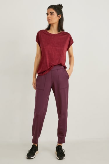 Women - Active trousers - fitness - 4 Way Stretch - bordeaux