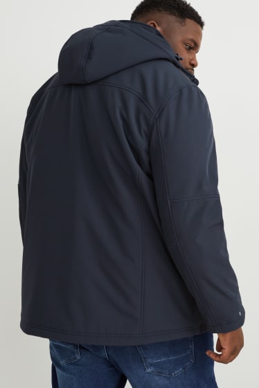 Herren - Softshelljacke mit Kapuze - schwarz