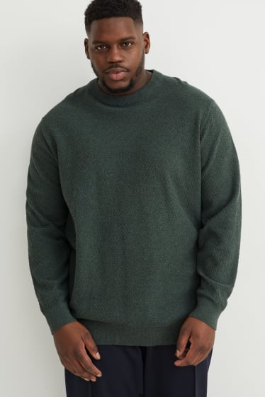 Mężczyźni - Sweter - bawełna Pima - ciemnozielony