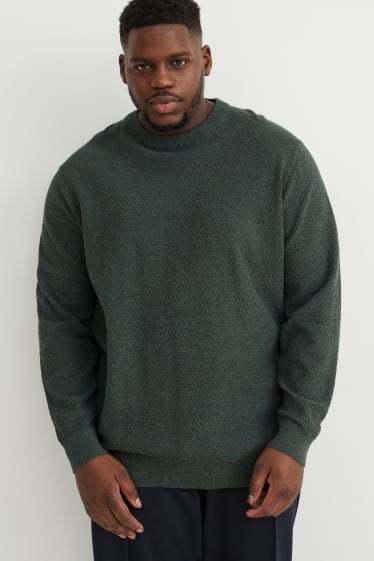 Men - Jumper - Pima cotton - dark green