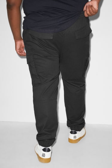 Hombre - Pantalón cargo - tapered fit - LYCRA® - negro