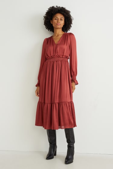 Women - Dress - dark red