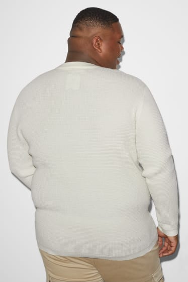Mężczyźni - Sweter - kremowobiały