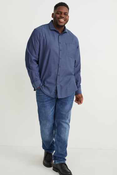 Herren - Hemd - Regular Fit - Cutaway - bügelleicht - dunkelblau