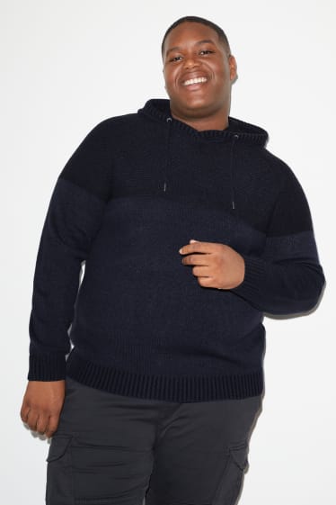 Pánské - CLOCKHOUSE - svetr s kapucí - tmavomodrá