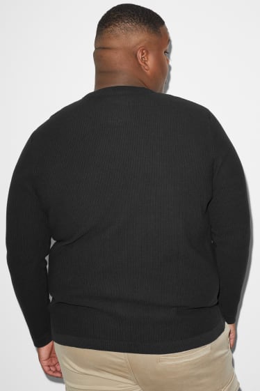 Men - CLOCKHOUSE - jumper - 2-in-1 look - black