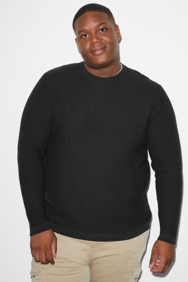 Men - CLOCKHOUSE - jumper - 2-in-1 look - black